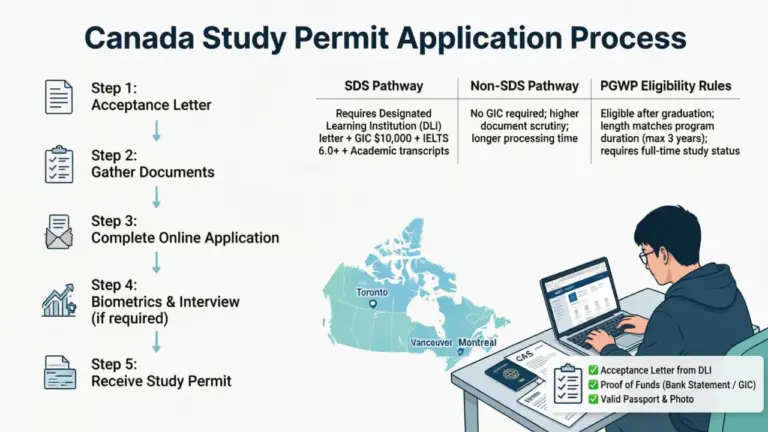 Canada Study Permit Checklist 2026: Financial Proof, SDS vs Non-SDS & PGWP Rules - StudyIn-AUS Guide